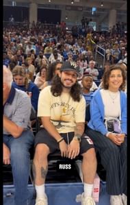 Russ at the Sky vs Fever game (Image via WNBA's X account)